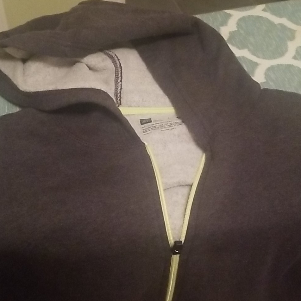 Hoodie Gray and lime green